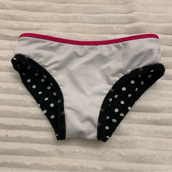 Baby Girl’s 18M Black Polka Dot Hot Pink Trim Takini 2-PC Swimsuit Tiered Top EC - Picture 12 of 14